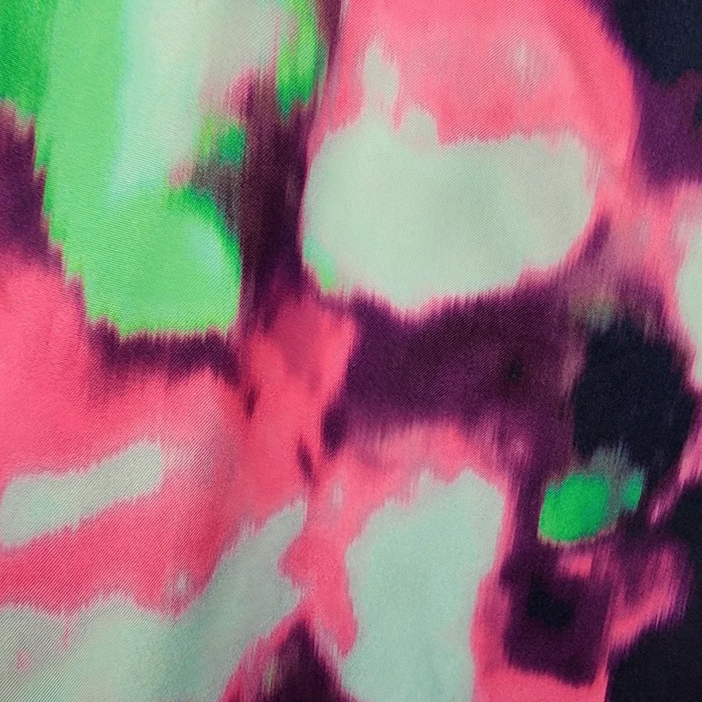 Kate Spade navy with neon tie dye exposed pink zipper shift dress woman's size 6